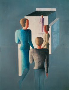 Dört rakam ve bir küp by Oskar Schlemmer