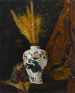 Beyaz Vazoda Çiçekler , Flowers in a White Vase by Osman Hamdi Bey