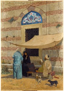 Public Scribe - Peinture de Osman Hamdi Bey (1842-1910) - 1910 - Oil on canvas - 110x77 - Sakip Sabanci Museum, Istanbul by Osman Hamdi Bey