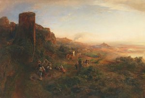 Oswald Achenbach Alban Tepelerinde Akşam Havası by Oswald Achenbach