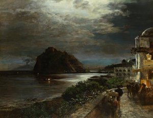 Aragon Kalesi Ischia (tuval üzerine yağlı boya)