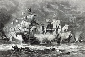 Vanguard, Sir William Winter komutasında İspanyol Armadası ile savaşırken, 