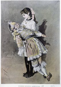 Çocuksu hassasiyet: kız ve kuklası by Oswaldo Tofani