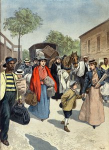 Boer kuşatması altındaki Ladysmith kasabasını terk eden İngiliz siviller by Oswaldo Tofani