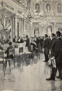 Birlikte kadeh kaldıran İtalyan diplomatlar, Paris, Fransa, Gennaro Amato
