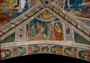 Monique, bir eveque (Fresco) ile karşılaşması sırasında, Tanrı tarafından oğlu Saint Augustine'nin geleceği konusunda uykusunda pekiştirir.