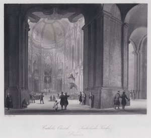 Katolik Kilisesi, Dresden (gravür) by Otto (after) Wagner