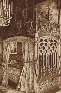 Bavyera Kings-Castle Neuschwanstein, Yatak Odasının Gotik Yatağı