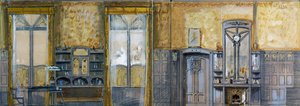 Otto Eckmann (1865-1902) tarafından tasarlanan Grandük Ernst Ludwig von Hessen-Darmstadt (1868-1937) çalışması için proje. 19. yüzyıl