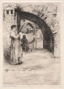 Venedik Gravürleri: Ağ Yapıcılar, 1881. by Otto H. Bacher