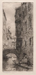 Venedik Gravürleri: Ponte del Pistor, Venedik, 1880.