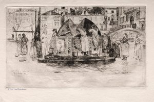Venedik Gravürleri: Pozzo San Vio, 1882. by Otto H. Bacher
