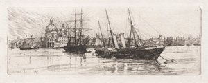İki Tekne, Venedik, 1880. by Otto H. Bacher