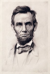 Lincoln portresi (gravür) by Otto Henry Schneider