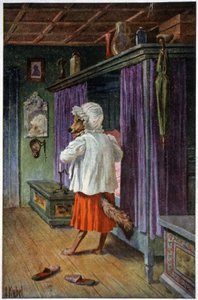 Büyük Anne'de kurt kılığına girer, 1910 dolayları (kartpostal) by Otto Kubel