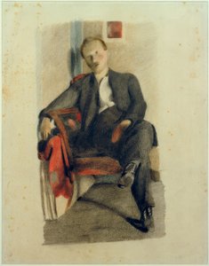 Oturan genç bir adamın portresi by Otto Meyer Amden