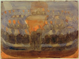 Hazırlık (yemek odasında dua). Çalışma (genel kompozisyon) by Otto Meyer Amden