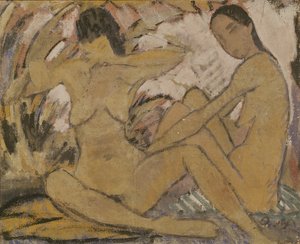 Oturan İki Kadın, c.1914 (versiyon için bkz. 274026) by Otto Mueller