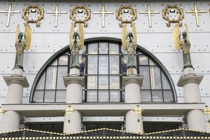 Otto Wagner, Viyana, Avusturya tarafından tasarlanan Am Steinhof kilisesi (kilise Leopld) (fotoğraf)