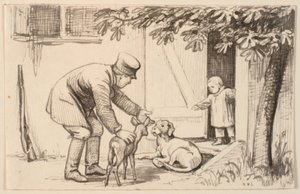 Adam, çocuk ve köpek by P.C. Skovgaard