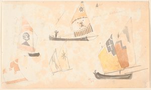 Venedik yelkenlileriyle ilgili araştırmaları içeren eskiz defteri dergileri. by P.C. Skovgaard