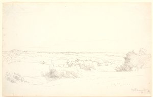 Tepelik bir manzara görünümü. by P.C. Skovgaard