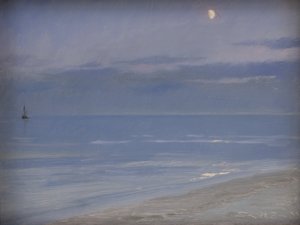 Ay Işığında Skagen Plajı by Peder Severin Krøyer