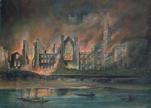 Parlamento Binasında Yangın, 16 Ekim 1834 (Guaş) by P.T. Cameron