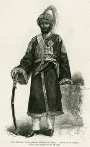 Jang Bahadur (1816-1877), Nepal Başbakanı. Edouard Charton (1807-1890), Hachette, Paris tarafından yönetilen le tour du monde 1886