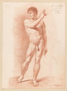 Önden bakıldığında çıplak erkek ayakta (1.lik ödülü 1815) by P. Luypen