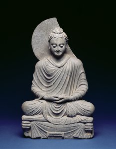 Oturan Buda, Gandhara, MS 1-3. yüzyıl (şist)