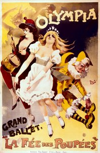 La Fée des Poupées, Olympia tiyatrosundaki büyük bale için reklam afişi (renkli taş) by Pal (1855 1942)