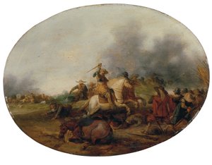 Düşmüş bir atla süvari çatışması, 1637