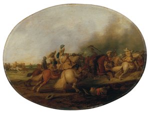 Düşmüş bir askerle süvari çatışması, 1637