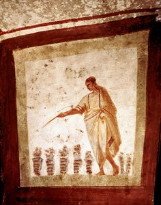 Paleochretian Art (Antik Roma dönemi): Ekmek ve balığın yayılması. Roma