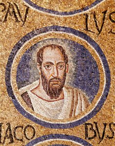 Paleochretian Sanatı: “” Saint Paul”” 5. yüzyılın sonlarına ait Ravenna Mozaiği, cappella Arcivescovile (Archiveche şapeli) by Paleo Christian