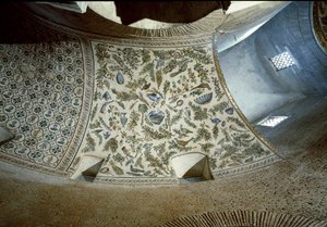 Paleochristian sanatı: hasat sahnesi. Mozaik detayı, 4. yüzyıl by Paleo-Christian