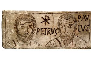 Havariler Peter ve Paul'u tasvir eden lahit, Erken Hıristiyan uygarlığı