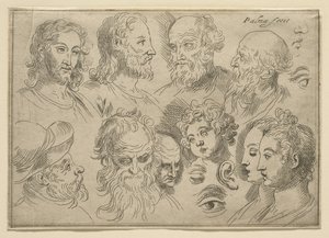 On başlı eskiz plakası, 1636 by Palma Il Giovane