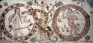 Pantaleone, rahip ve mozaikçi Adem ve Havva Mozaiğinin cazibesi. 1163-1166. Otranto Katedrali
