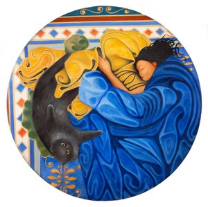 Barbara ve Camilla, 2016 (ahşap panel üzerine yağlıboya)