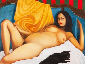 Barbara ve Boğa Güreşçisi, 2016 (ahşap panel üzerine yağlıboya)