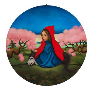 Le Petit Chaperon Rouge, 2019 (ahşap panel üzerine yağlıboya) by Paolo Perfranceschi
