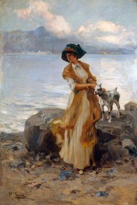 Mergozzo Gölü'ndeki Uyum, Paolo Sala (1859-1924), tuval üzerine yağlı boya