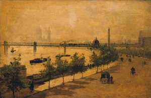 Thames Embankment, Londra (panelde yağlı boya)