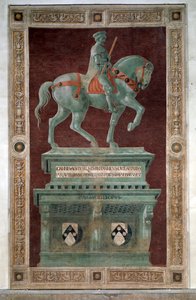 Sir John Hawkwood için Cenaze Anıtı - Fresk by Paolo Uccello