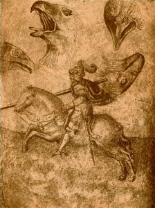 Mızrak ve kuş çalışmaları ile şövalye by Paolo Uccello
