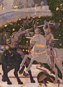 San Romano Muharebesi, savaşa katılan iki süvarinin detayı, 30690 panel detayında c.1450-60 mizaç by Paolo Uccello
