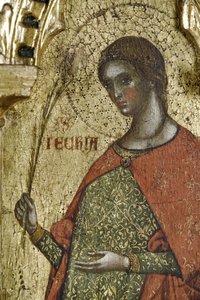 Aziz Thecla, Azizlerle Çarmıha Gerilmenin 1630100 Poliptiğinden detay