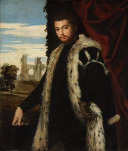 Lynx Kürk Giyen Genç Bir Adamın Portresi by Paolo Veronese